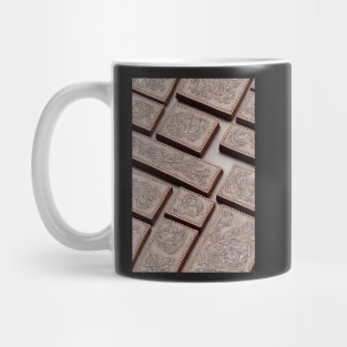 Dark Brown Ornamental Leather Stripes, natural and ecological leather print #48 Mug